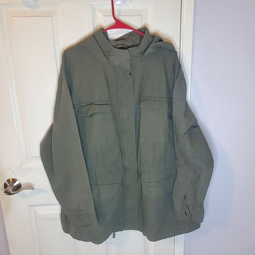 Ava & Viv Green Military Jacket 2XL